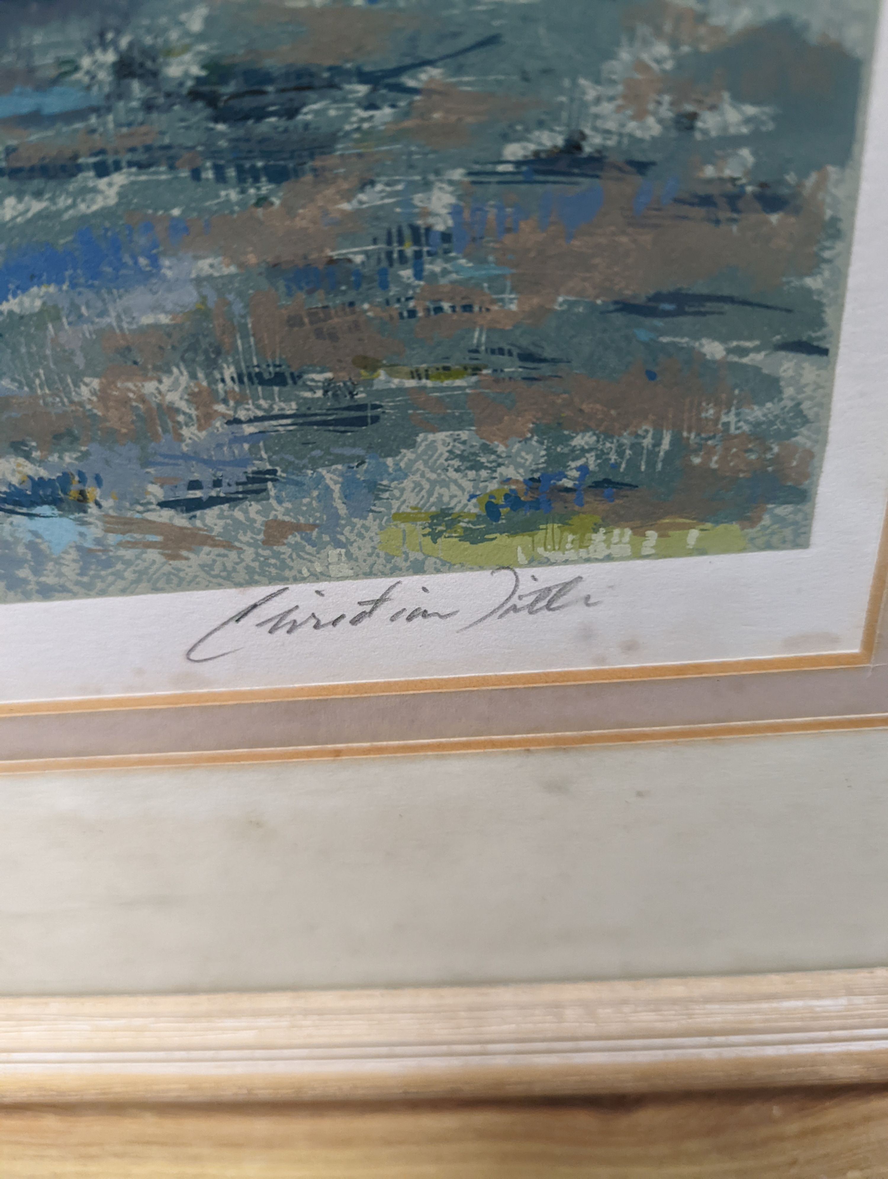 A silkscreen Serigraph, 'Country Pathway', signed Christian Fille , Limited edition, 52.5 x 64.5cm